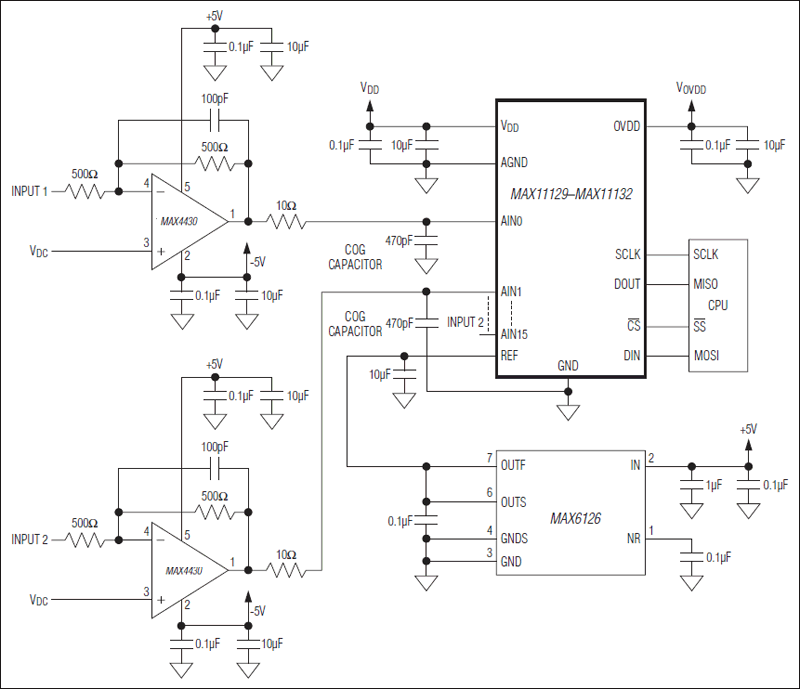 MAX11129, MAX11130, MAX11131, MAX11132: Typical Application Circuit