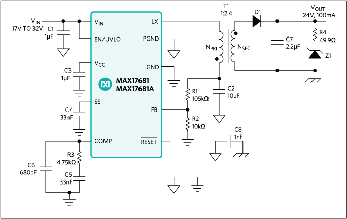 MAX17681: Application Circuit