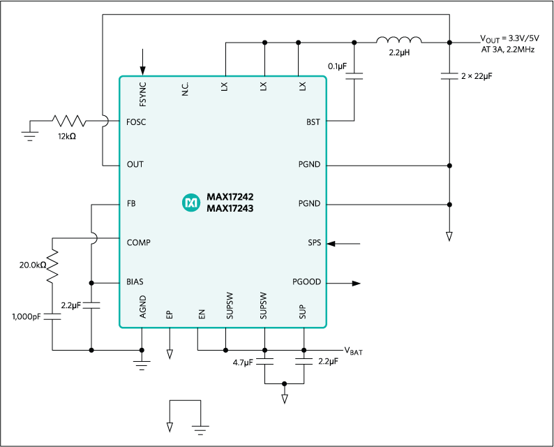 MAX17242, MAX17243: Typical Application Circuit/Block Diagram