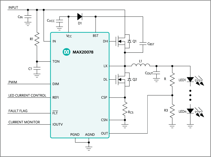 MAX20078: Simplified Schematic