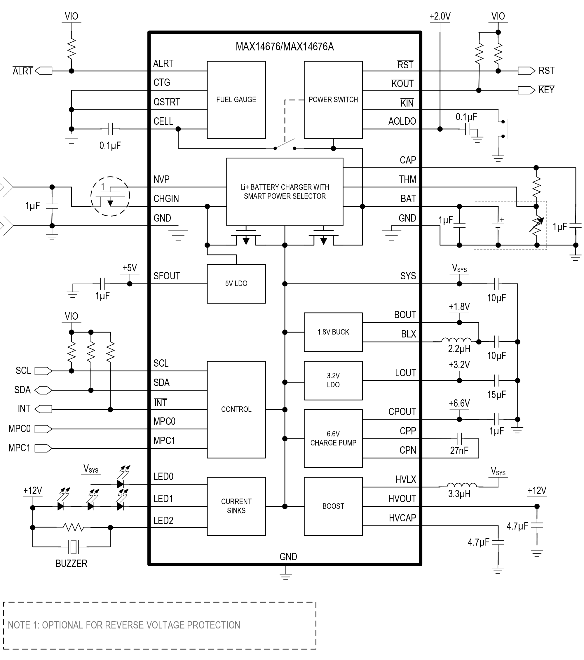 MAX14676/MAX14676A Circuit Diagram