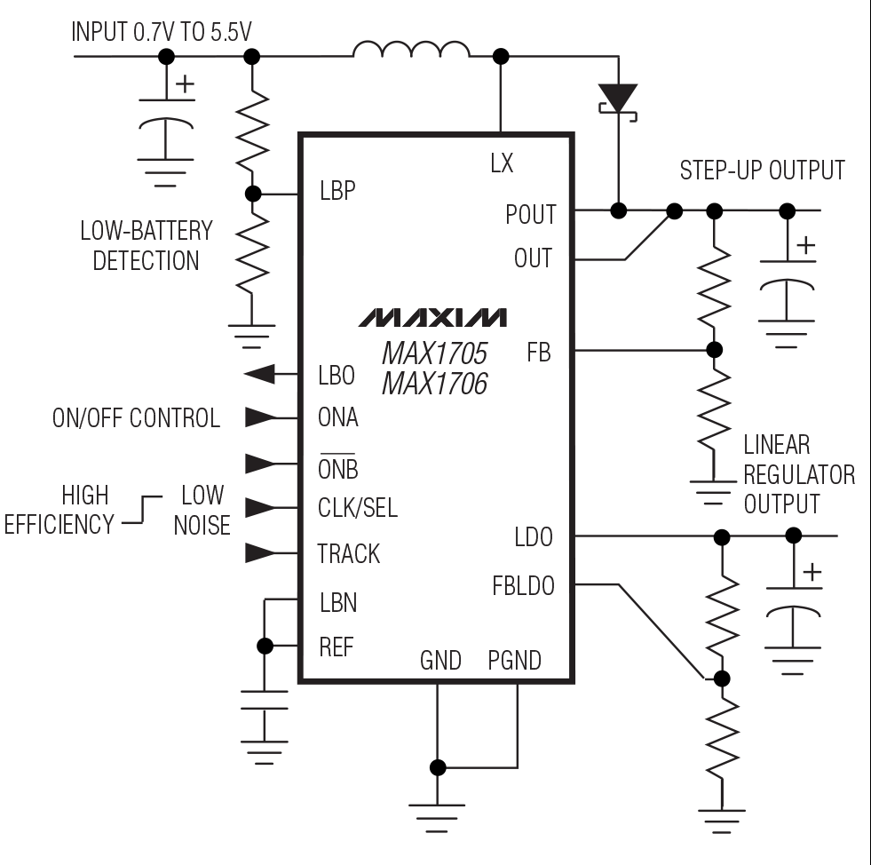 MAX1705/MAX1706 Circuit Diagram