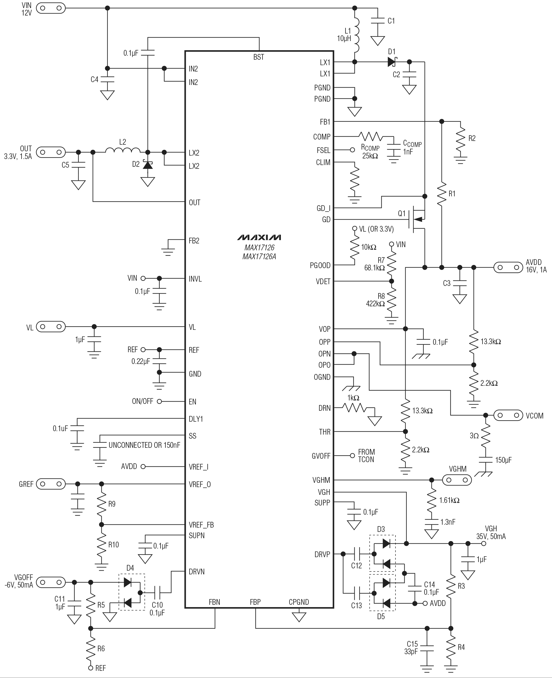 MAX17126/MAX17126A Circuit Diagram