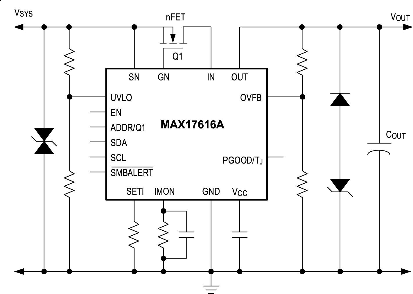 MAX17616A Simplified Application Diagram