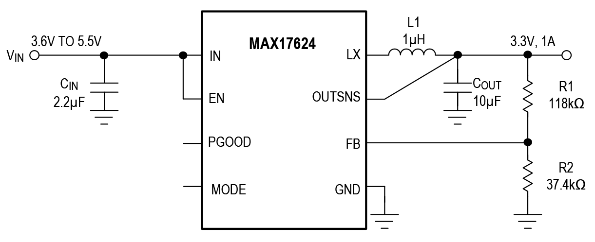 MAX17623/MAX17624 Circuit Diagam