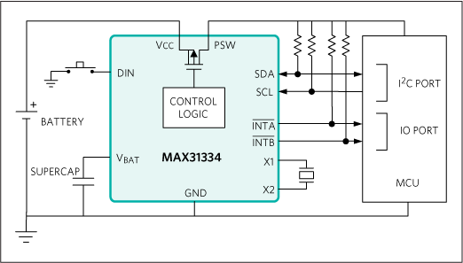 MAX31334 Circuit Diagram