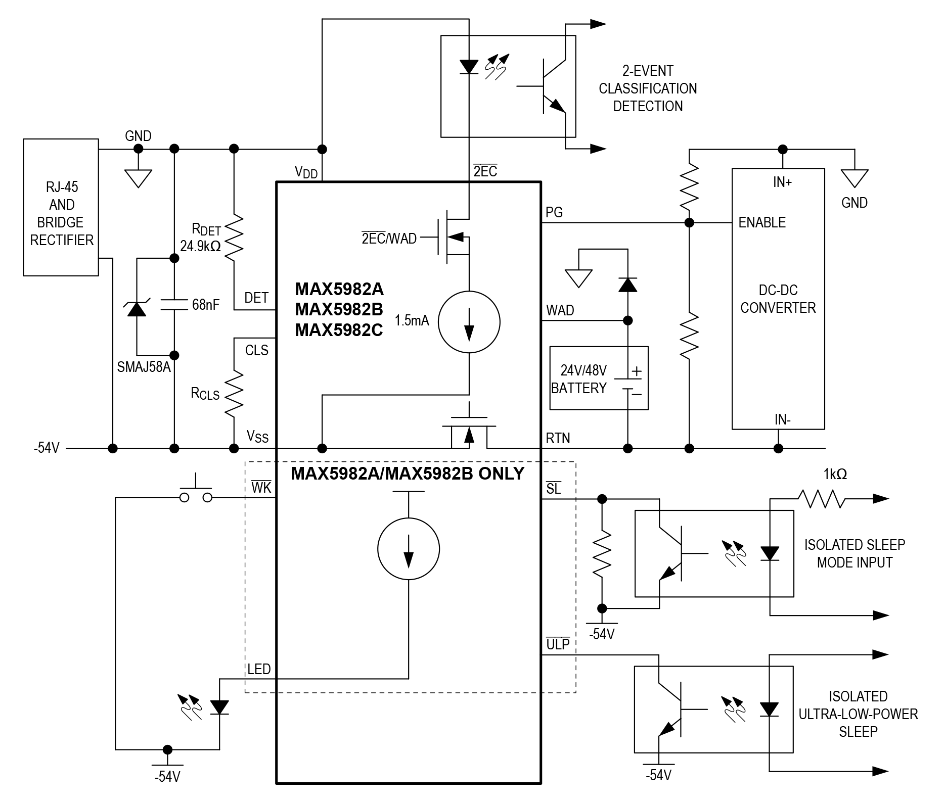 MAX5982A/MAX5982B/MAX598C Circuit Diagram