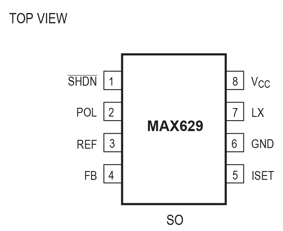 MAX629 Pin Configuration