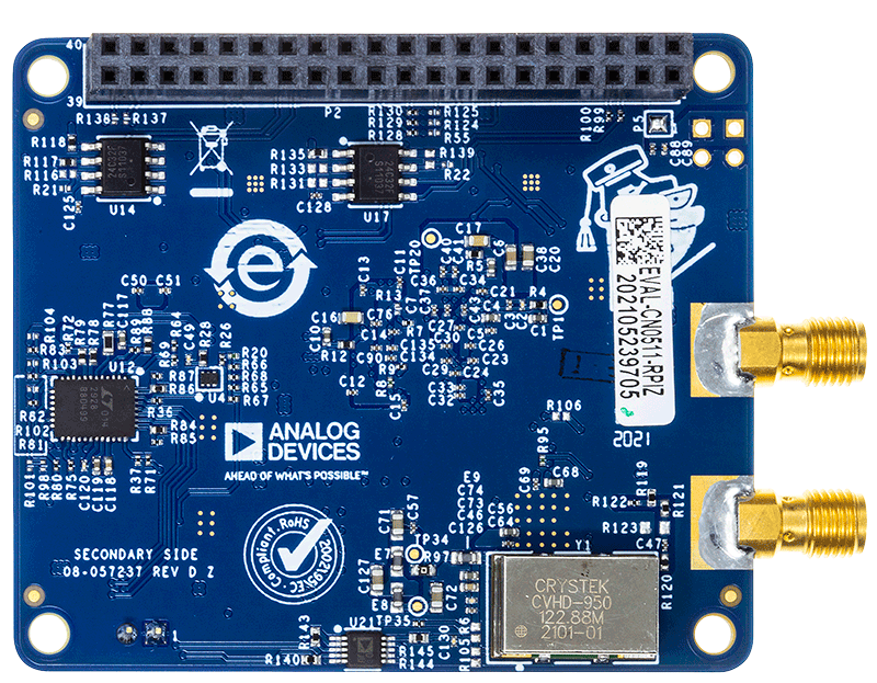 EVAL-CN0511-RPIZ Evaluation Board - Bottom View