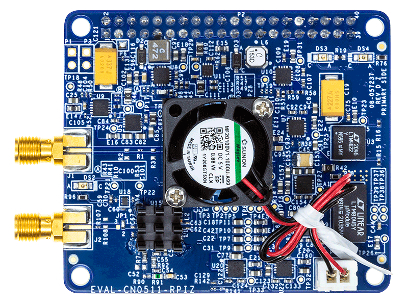 EVAL-CN0511-RPIZ Evaluation Board - Top View