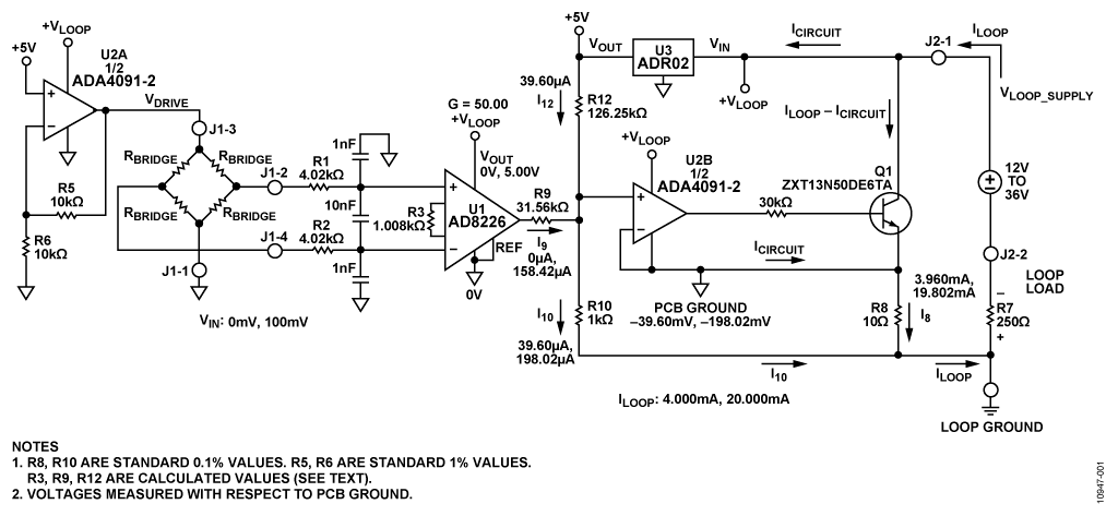 Robust Loop Powered Pressure Sensor Signal Conditioning Circuit