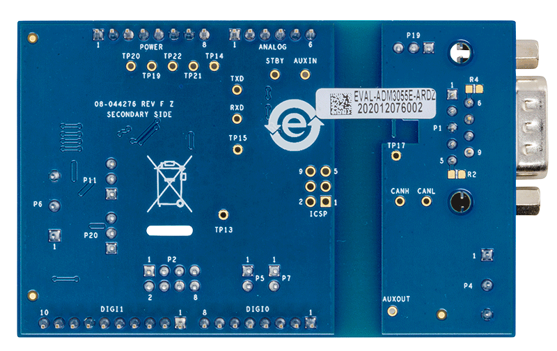 EVAL-ADM3055E-ARDZ Evaluation Board - Bottom View