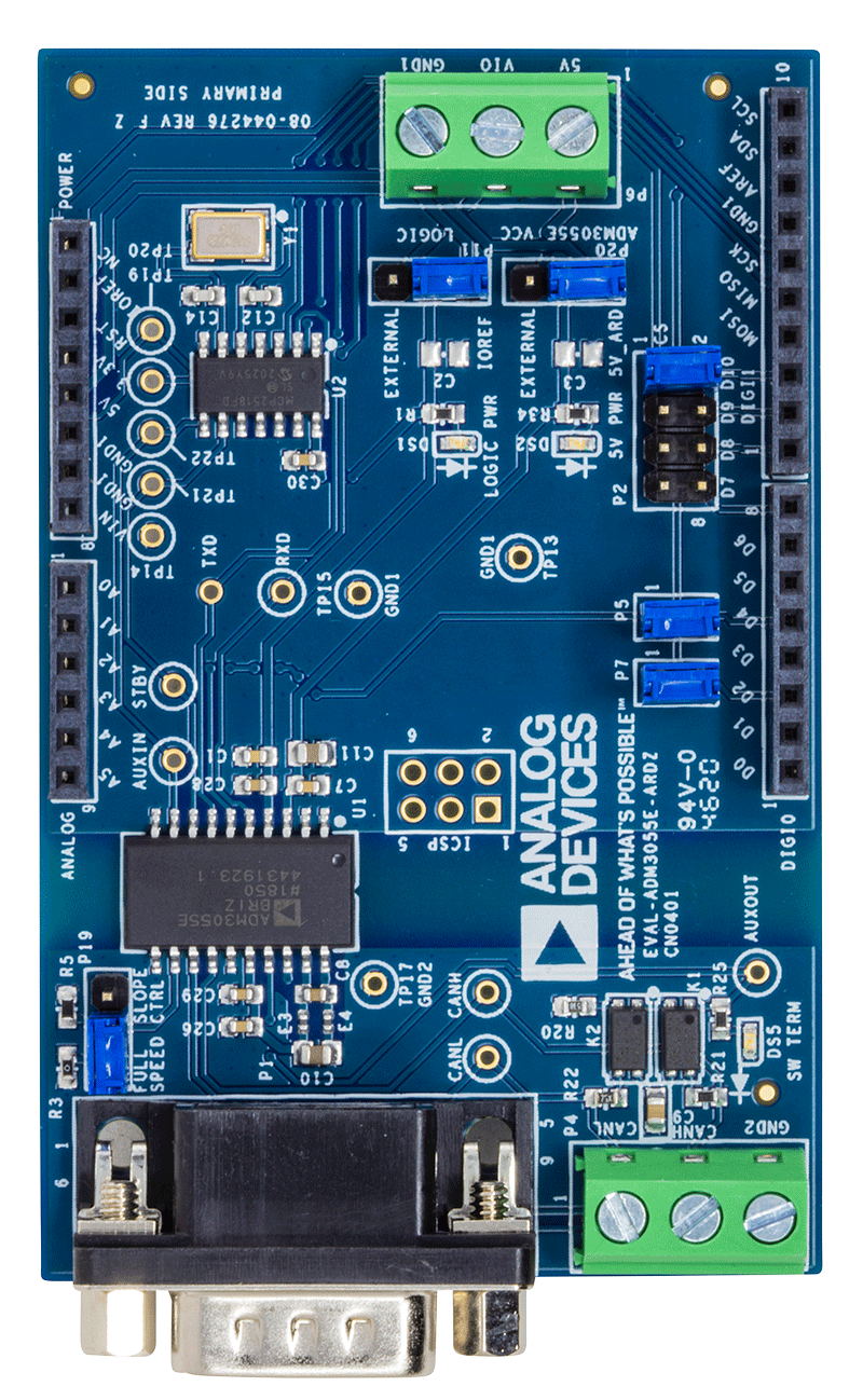 EVAL-ADM3055E-ARDZ Evaluation Board - Top View