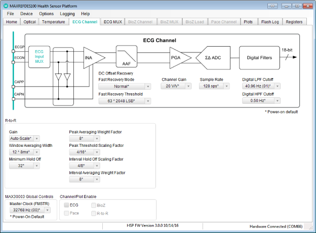 Figure 11. ECG Channel tab.