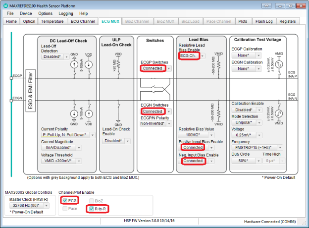 Figure 12. ECG MUX tab.