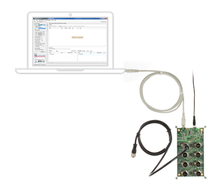 Figure 3. MAXREFDES145# system connected and running.