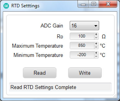 Figure 8. Debug ADC tab.