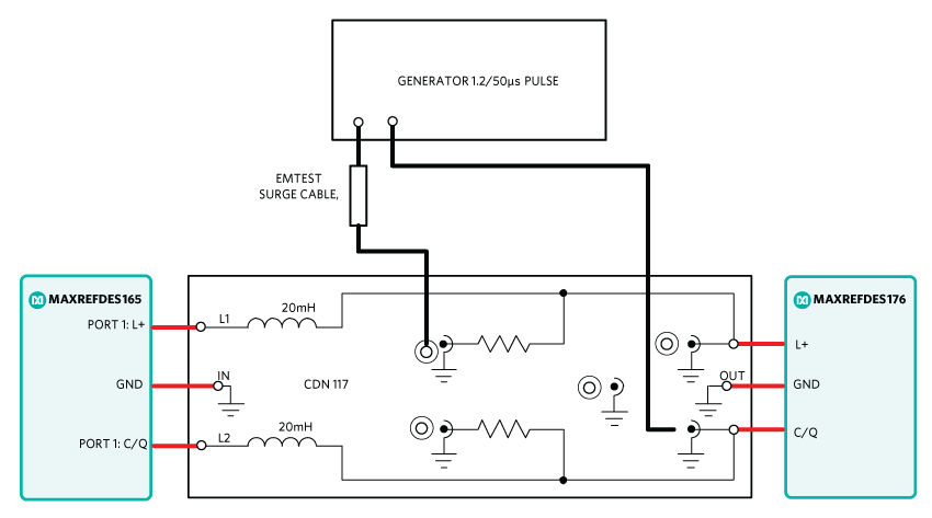 Figure 4. Surge testing setup.