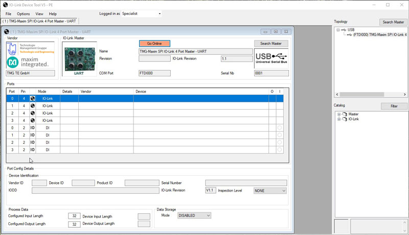 Figure 4. The TMG TE IO-Link device tool.