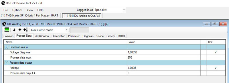 Figure 9. MAXREFDES177# analog data values.