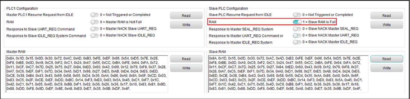 MAX20355/MAX20357 PLC Test, RAM