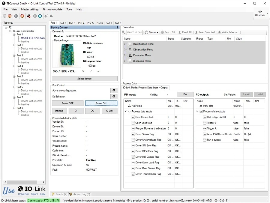 Figure 3. The TE-Concept IO-Link Control Tool.