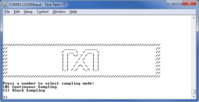 Figure 3. Terminal program main menu.