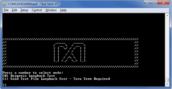 Figure 3. Terminal program main menu.