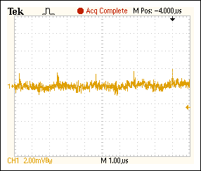 Vout = 12V、Iout = 90mA时的输出噪声