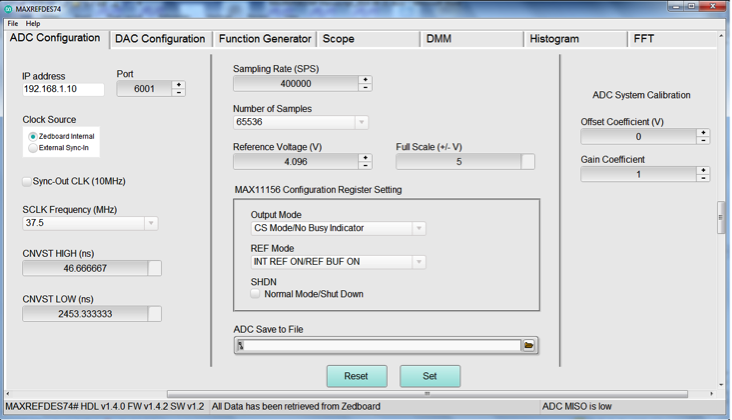 Figure 3. MAXREFDES74# GUI.