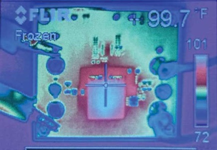 Figure 9. Nominal inductor heat dissipation is 99.7°F (37.61°C).