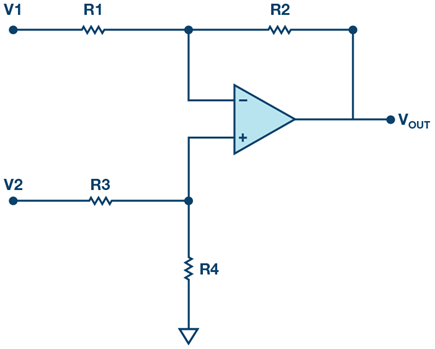 Figure 1. The classic discrete difference amplifier.