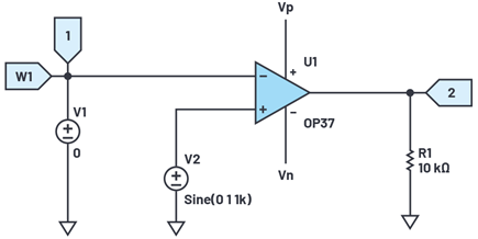 Figure 1. Op amp as comparator.