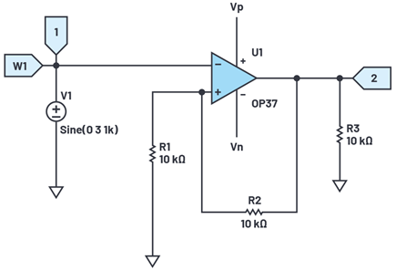 Figure 8. Inverting hysteresis comparator.