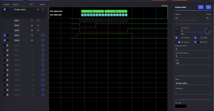 Figure 10. Pattern Generator signals setup.