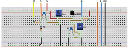 Figure 8. Breadboard connection with C2 added.