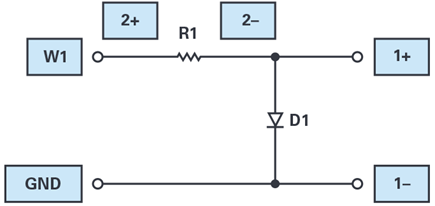 Figure 1. Connection diagram for diode I/V curves.