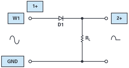 Figure 6. Connection diagram for a half-wave diode rectifier.