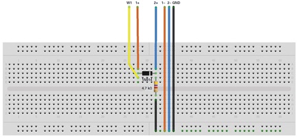 Figure 7. Half-wave diode rectifier breadboard circuit.