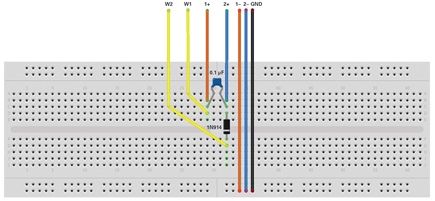 Figure 19. DC restoration breadboard circuit.