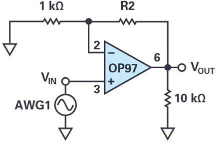 Figure 14. Noninverting amplifier with gain.