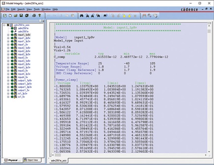 Figure 7. Sample representation of input buffer model using Cadence Model Integrity.