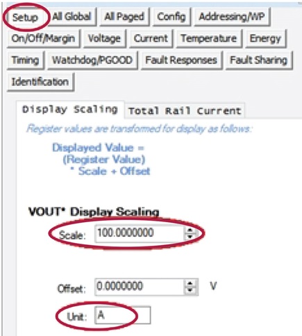 Figure 15. VOUT Display Scaling in Setup tab.