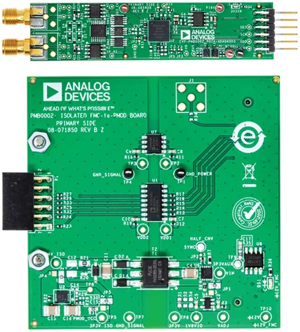 Figure 11. ADSKPMB10-EV-FMCZ board with different floating ground reference points.