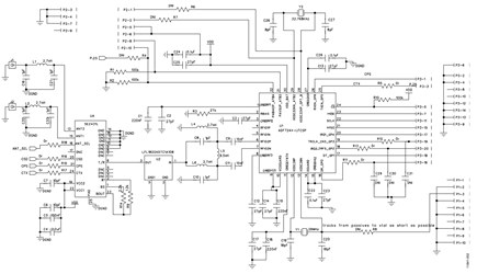 Figure 2. ADF7242 SE2431L Reference Evaluation Board Schematic.