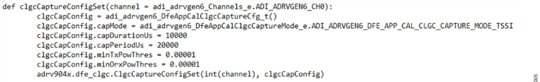 Figure 5. Python Example CLGC Capture Configuration. Figure 5. Python Example CLGC Capture Configuration.