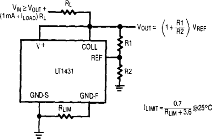 Figure 14. Programmable Reference with Adjustable Current Limit.