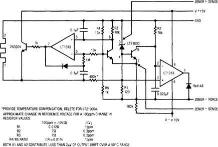 Figure 68. Low Noise, Ultra Low Drift, Long Term Stable Negative Voltage Reference.