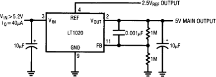 Figure 85. 5V Output, Low Dropout, Micropower Regulator with 2.5V Reference.