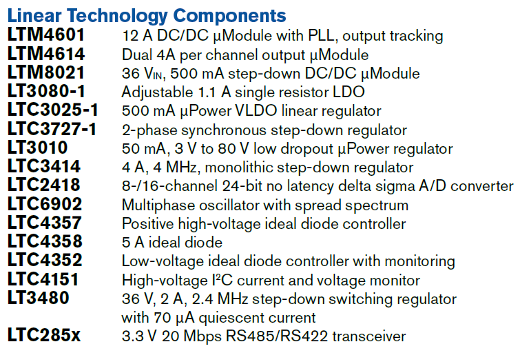 LTC Parts List